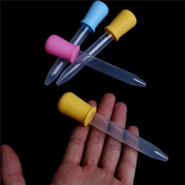 Alt view image 4 of 6 - 5ml Small Silicone Plastic Medicine Dropper - Graduated Liquid Measuring Pipette - Eye and Ear Liquid Feeding Dropper for School Supplies - 2pcs 2 Colors