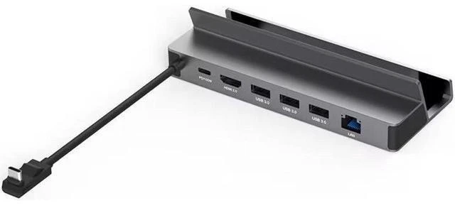 Alt view image 4 of 6 - 6-in-1 Docking Station Steam Deck Dock with HDMI 4K@60Hz Giga-bit Ethernet 3 USB-A 3.0 Ports USB-C 100W Charging Compatible with Steam Deck OLED ROG Ally X Legion Go and Claw