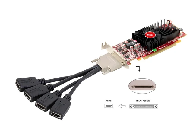 Alt view image 5 of 7 - VHDCI SCSI 68Pin Male to 4-Port HDMI Female Breakout Cable Adapter Multi-Monitor Display Splitter for Graphics Cards HDMI 1.4b Up to 1920x1080 Multi-Screen Output