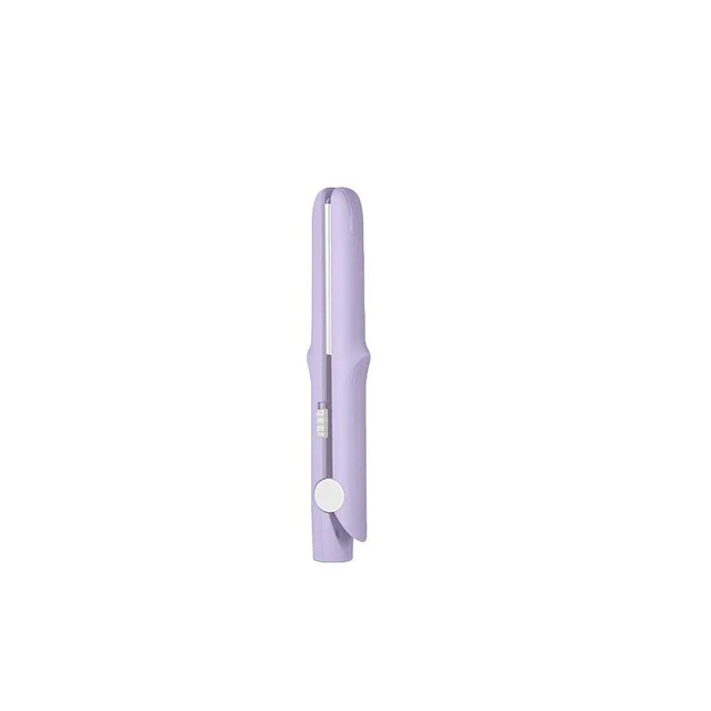 Alt view image 5 of 7 - 2-in-1 Hair Curler and Straightener Mini Portable Ceramic Flat Iron Dual-Use Hair Styling Tool Bangs Styler with Anti-Scald Design for Dormitory Travel Taro Purple