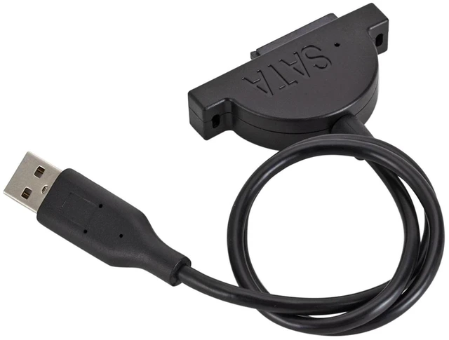 Alt view image 3 of 3 - Slim 13 Pin SATA Female to USB 2.0 Adapter Cable Optical Drive Converter with Fixing Screws Plug and Play External USB Drive Interface for 9.5mm/12.7mm Laptop CD DVD Drives 480Mb/s