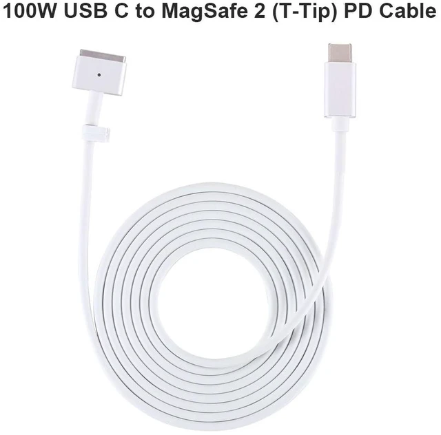 Main image of 100W USB-C to MagSafe 2 T-Tip PD Power Charging Cable Adapter 15V-20V 3A-5A Input 100W Output Compatible with Apple MacBook Air/Pro A1436/A1466/A1465/MD223/A1435/A1502/A1398/A1424