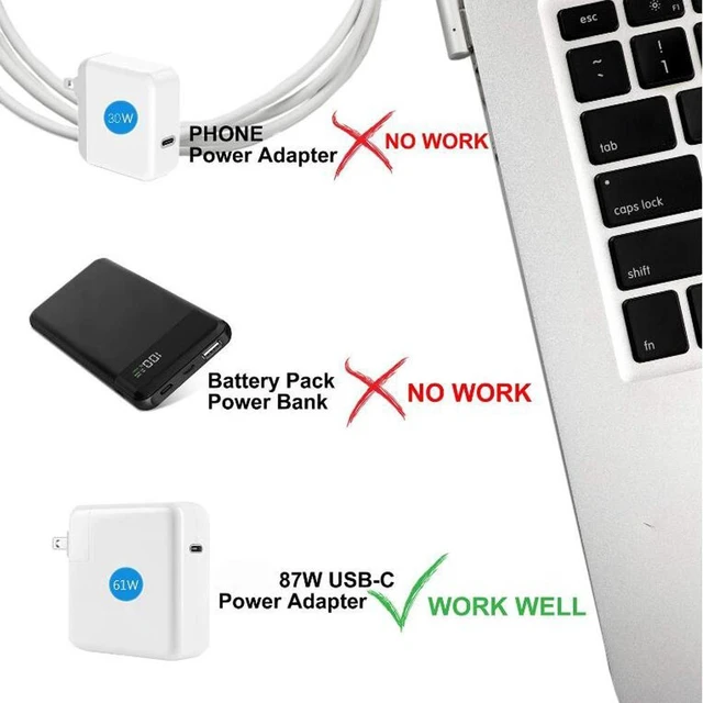 Alt view image 5 of 7 - 100W USB-C to MagSafe 2 T-Tip PD Power Charging Cable Adapter 15V-20V 3A-5A Input 100W Output Compatible with Apple MacBook Air/Pro A1436/A1466/A1465/MD223/A1435/A1502/A1398/A1424