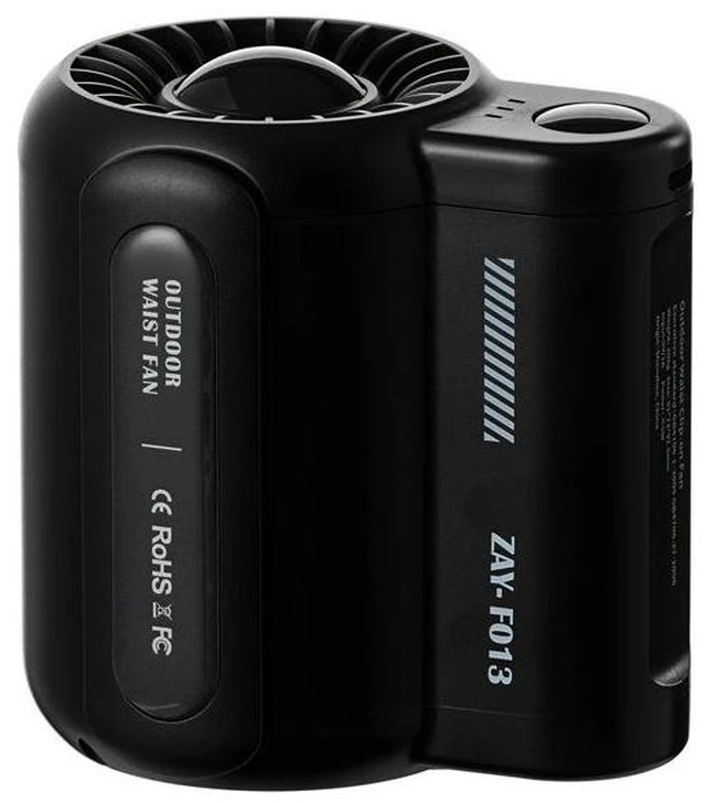 Main image of F013 Portable Waist Fan USB-C Rechargeable Wearable Clip-On Personal Cooling Fan 4500mAh Battery 3-Speed Turbo Airflow Hands-Free Belt Clip Brushless Motor Black