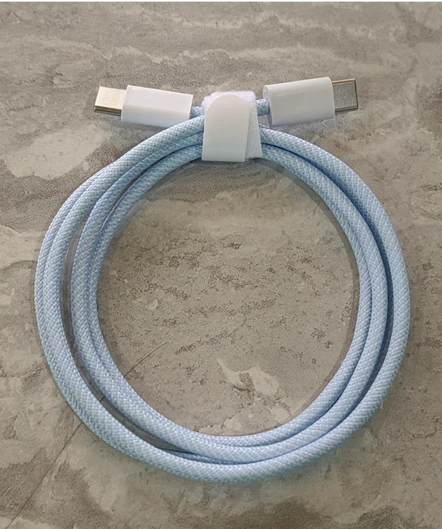 Alt view image 3 of 5 - USB-C to USB-C Fast Charging Cable Braided PD Power Cord with 60W/100W High Power Delivery E-Marker Chip High-Speed Data Sync Wire For iPhone 15 Series Macaron