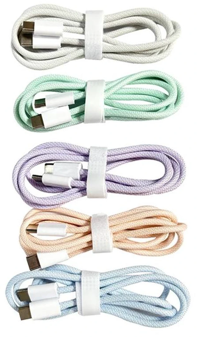 Alt view image 5 of 5 - USB-C to USB-C Fast Charging Cable Braided PD Power Cord with 60W/100W High Power Delivery E-Marker Chip High-Speed Data Sync Wire For iPhone 15 Series Macaron