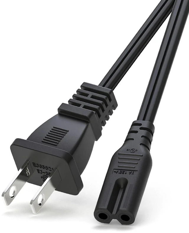 Main image of AC Power Cord Cable 2-Prong NEMA 1-15P 18AWG Non-Polarized 2-Slot Figure-8 Connector Console Power Cable Compatible with Xbox Series X Xbox Series S Xbox One S / X 6Ft