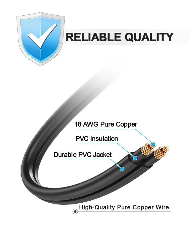 Alt view image 5 of 5 - AC Power Cord Cable 2-Prong NEMA 1-15P 18AWG Non-Polarized 2-Slot Figure-8 Connector Console Power Cable Compatible with Xbox Series X Xbox Series S Xbox One S / X 6Ft