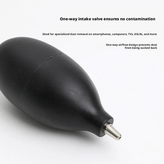 Alt view image 5 of 5 - Rubber Air Blower Dust Remover Lens Cleaning Air Pump Dust Blaster Bulb Bellows with Precision Narrow Nozzle Elastic Non-Scratch Cleaning Tool for Camera Phone Keyboard and Electronics Black