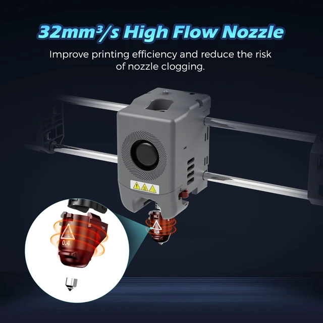 Alt view image 7 of 7 - Adventurer 5M 0.4mm Nozzle High-Flow 32mm³/s 280°C Quick-Detachable 3D Printer Nozzle for Stable High-Speed Printing Compatible with Adventurer 5M Pro Hotend