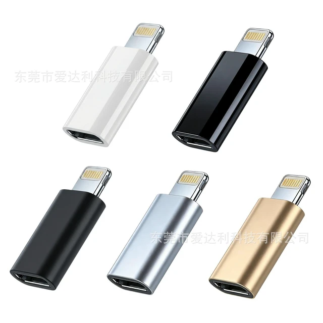 Alt view image 2 of 2 - USB-C Male to Lightning Female Adapter 27W PD Fast Charging Converter Data Sync Connector 12W Compatible Charger Aluminum Alloy Metal 480Mbps For iPhone 15/16 Series Portable Gold