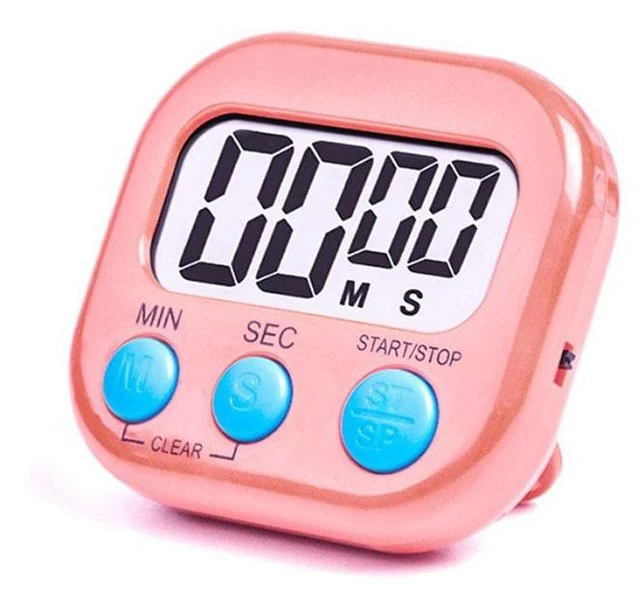 Main image of Large Screen Electronic Digital Timer Countdown Timer Stopwatch and Alarm Clock Multi-Function Student Time Management Reminder for Kitchen Study Fitness and Home Use Pink