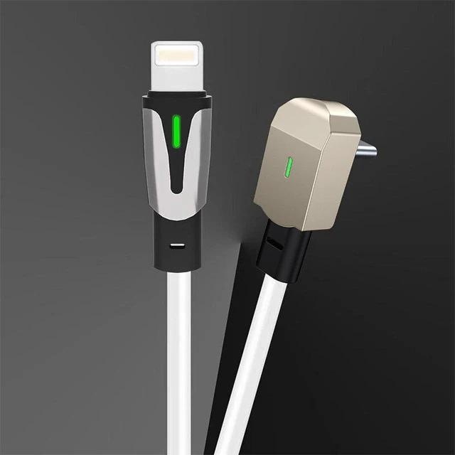 Alt view image 4 of 6 - 27W USB-C Right Angle Charging Cable 90 Degree L-Shaped PD Fast Charger Cord Slim Low-Profile Plug with Reinforced Strain Relief For Tesla Model 3/Model Y Dashboard Port and iPhone 15/16