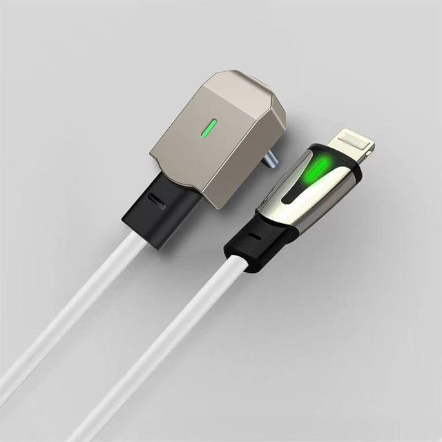 Alt view image 3 of 6 - 27W USB-C Right Angle Charging Cable 90 Degree L-Shaped PD Fast Charger Cord Slim Low-Profile Plug with Reinforced Strain Relief For Tesla Model 3/Model Y Dashboard Port and iPhone 15/16