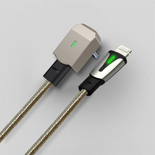 Alt view image 6 of 6 - 27W USB-C Right Angle Charging Cable 90 Degree L-Shaped PD Fast Charger Cord Slim Low-Profile Plug with Reinforced Strain Relief For Tesla Model 3/Model Y Dashboard Port and iPhone 15/16