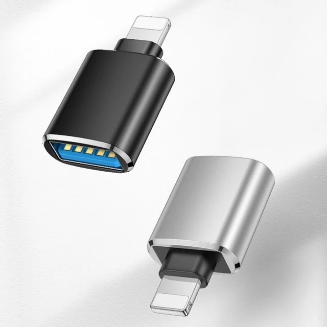 Alt view image 2 of 2 - USB 3.0 to Lightning OTG Adapter USB-A Female to Lightning Male Flash Drive Converter iPhone/iPad Memory Expansion Connector iOS Data Transfer Accessory 5Gbps Plug and Play Portable