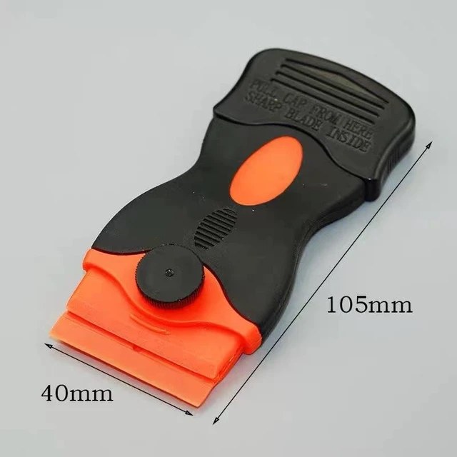 Alt view image 2 of 3 - Extended Cleaning Scraper with Long Handle and Replaceable Safety Razor Blade Adhesive Remover Glue Cleaner Tool for Car Window Tinting Sticker Residue Glass Tile Wall and Household Surface Cleaning