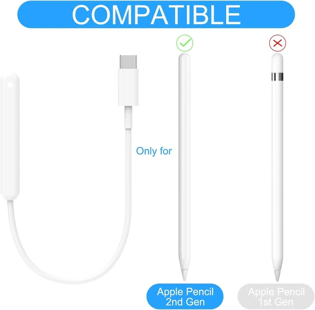 Alt view image 3 of 7 - Magnetic Pencil Charger Adapter Wireless Charging Cable with USB-C Jack Status Indicator Smart Chip Overvoltage and Overcurrent Protection Lightweight Design For Apple Pencil 2nd Generation