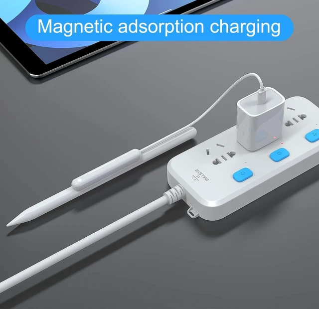 Alt view image 4 of 7 - Magnetic Pencil Charger Adapter Wireless Charging Cable with USB-C Jack Status Indicator Smart Chip Overvoltage and Overcurrent Protection Lightweight Design For Apple Pencil 2nd Generation