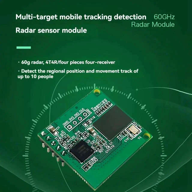 Alt view image 5 of 7 - LD6001A 60GHz mmWave Radar Sensor Module 4T 4R Low Power Consumption Human Presence Sensor Module Human Presence Detection Sensor 60GHz Radar Presence Sensing Module