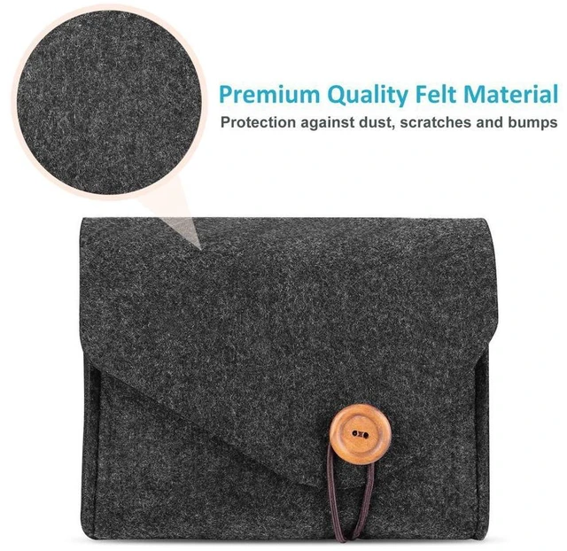 Alt view image 5 of 7 - Felt Power Adapter Case Storage Bag Portable Electronics Organizer Pouch with Extra Compartment and Elastic Fastener Accessory Holder for MacBook Pro/Air Charger Cable Power Bank