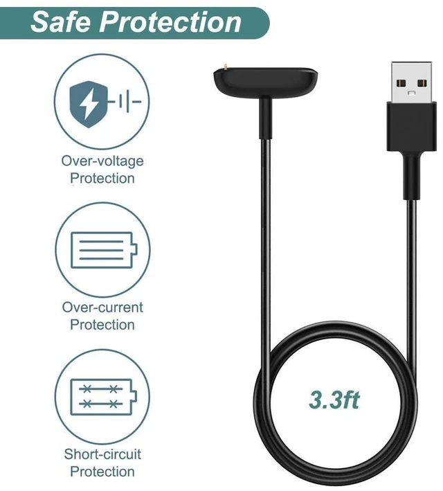 Alt view image 6 of 7 - Magnetic Smartwatch Charging Cable USB Replacement Charger Cord with Strong Magnetic Connection 5V/1A Input Over-Current and Over-Voltage Protection 3.3ft/1m 2-Pack