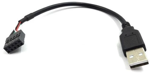 Alt view image 2 of 6 - USB 2.0 Type A Male to 9 Pin Female Dupont Cable 9 Pin USB Header Motherboard Adapter Cord 2.54mm Pitch Pure Copper USB Connector Cable for Standard USB 2.0 Connection 0.2M 2 Pack