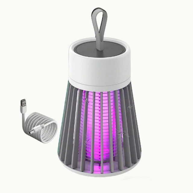 Alt view image 6 of 7 - USB Rechargeable Mosquito Killer Lamp Portable Electric Mosquito Trap Light Bionic Light Attraction Wireless Chemical-Free Mosquito Repellent Quiet Safe Indoor Outdoor Use Gray