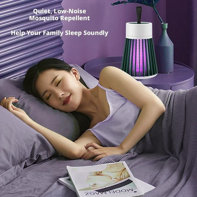 Alt view image 7 of 7 - USB Rechargeable Mosquito Killer Lamp Portable Electric Mosquito Trap Light Bionic Light Attraction Wireless Chemical-Free Mosquito Repellent Quiet Safe Indoor Outdoor Use Gray