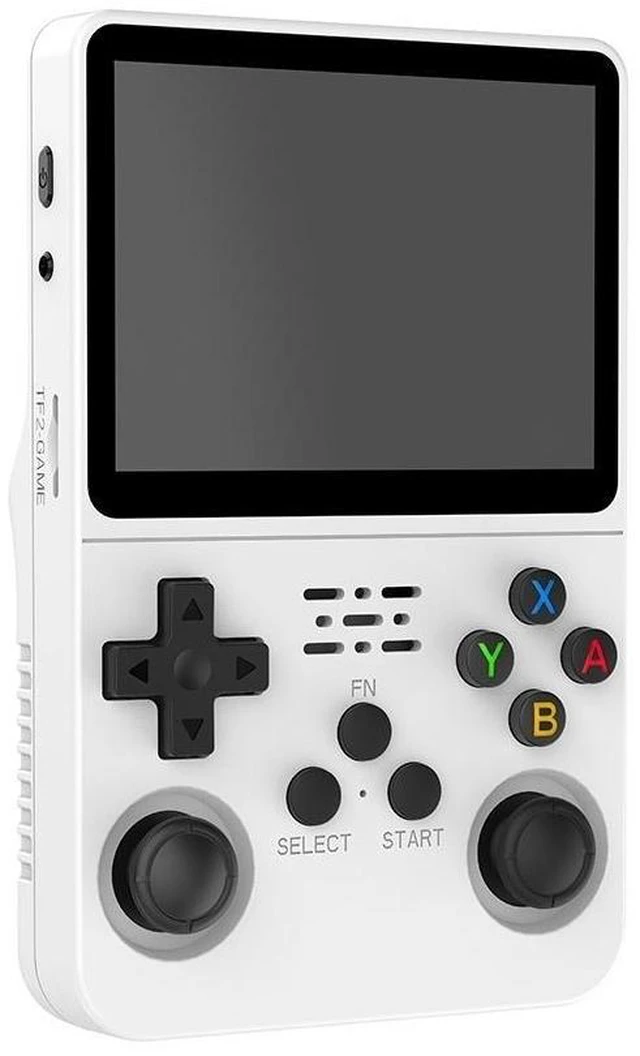 Alt view image 5 of 7 - R36S Retro Handheld Game Console Portable Video Game Player Linux Gaming Device with 3.5 Inch IPS OCA Screen 640 x 480 Resolution 128GB Pre-Installed Games Built-In 3500mah Battery White