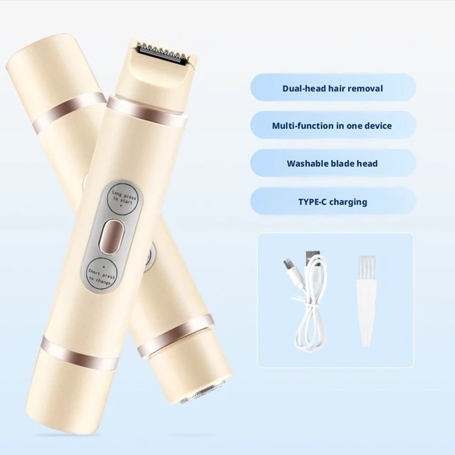 Alt view image 7 of 7 - 2-in-1 Women's Hair Trimmer Electric Body Shaver Dual-Head Wet & Dry Personal Grooming Tool Hair Removal Device for Legs Arms & Underarms Home Travel Use Smooth Brown Finish