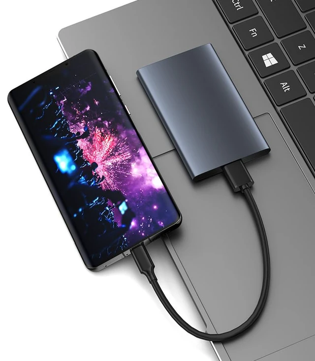 Alt view image 4 of 4 - USB 3.0 Type-C to Micro B 5Gbps High-Speed Data Transfer and Power Supply Cable 2.5-inch External HDD SSD Connection Cord with Copper Core Shielding for USB-C Laptops PCs and Phones 0.5M