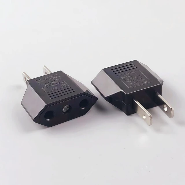 Alt view image 2 of 3 - European Round Pin to US/CN Flat Pin Plug Converter EU Travel Power Adapter European to American Standard Outlet Adapter for Phone Chargers and Small Electrical Devices