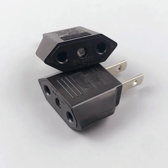 Alt view image 3 of 3 - European Round Pin to US/CN Flat Pin Plug Converter EU Travel Power Adapter European to American Standard Outlet Adapter for Phone Chargers and Small Electrical Devices