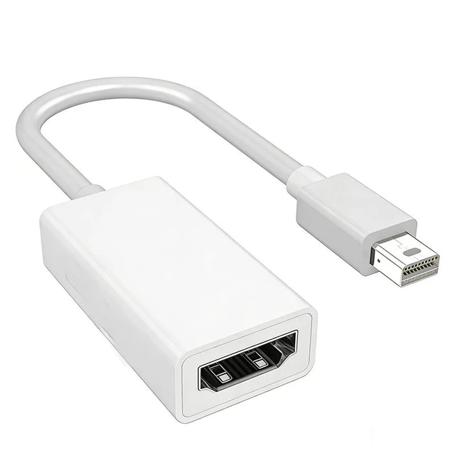Alt view image 2 of 3 - Mini DP to HDMI Cable 4K@30Hz Mini DisplayPort to HDMI Adapter with Gold-Plated Connector Supports 1080P Shielded Video Cable for Thunderbolt 1/2 Laptops TVs Monitors and Projectors