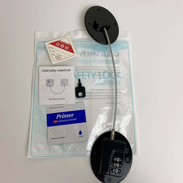 Alt view image 5 of 6 - Child Safety Lock Strong Adhesive Cabinet Lock No-Drill Fridge & Freezer Lock Anti-Pinch Appliance Lock Drawer and Closet Safety Latch Tool-Free Babyproofing for Home Furniture and Appliances
