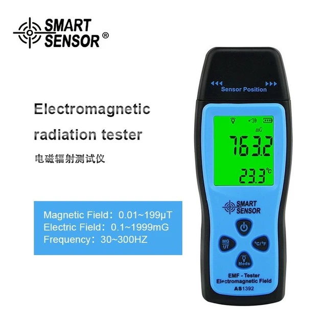 Alt view image 5 of 6 - AS1392 Handheld Electromagnetic Field Meter EMF Radiation Tester with 4-Digit LCD 30Hz300Hz Frequency Range T/mG Dual Units Data Hold and Max Value Capture