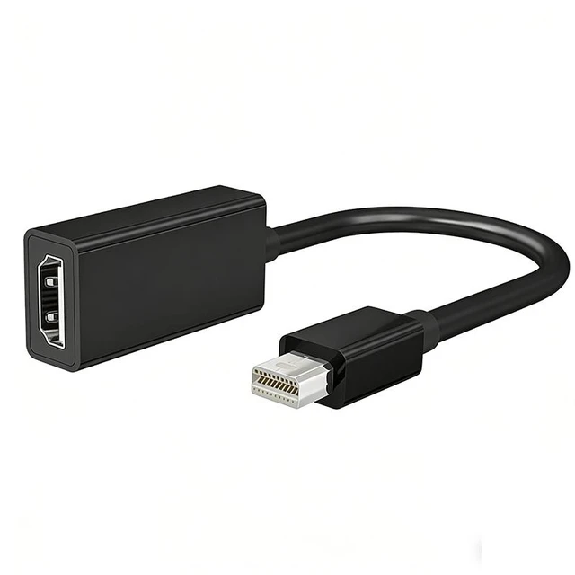 Alt view image 2 of 3 - Mini DisplayPort to HDMI Cable Adapter 4K@30Hz 1080P@60Hz Mini DP to HDMI Video Converter Cord Plug & Play Gold-Plated Shielded Display Cable for PC Laptop TV Monitor Projector