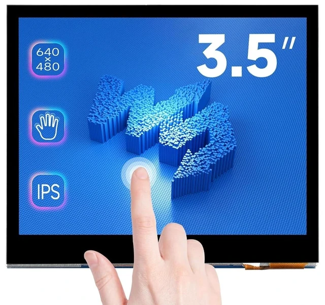 Main image of 3.5inch IPS LCD Display 640x480 DPI666 GPIO Touchscreen Monitor 5-Point Capacitive Touch Panel I2C Interface 60Hz Refresh Rate Toughened Glass Cover For Raspberry Pi 5/4B/3B