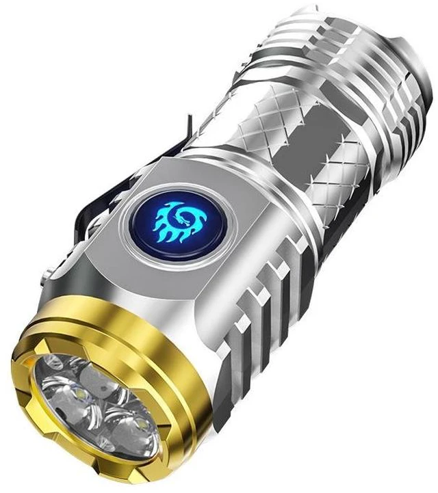 Main image of USB Rechargeable High-Brightness LED Flashlight Portable Long-Range LED Torch with Strong Weak and Flash Modes Compact Handheld Emergency Light for Home Outdoor Camping Hiking and Night Riding