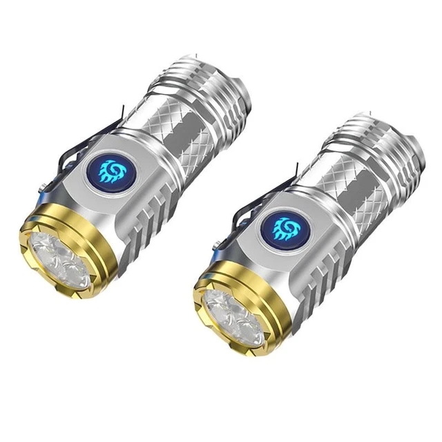 Alt view image 2 of 3 - USB Rechargeable High-Brightness LED Flashlight Portable Long-Range LED Torch with Strong Weak and Flash Modes Compact Handheld Emergency Light for Home Outdoor Camping Hiking and Night Riding