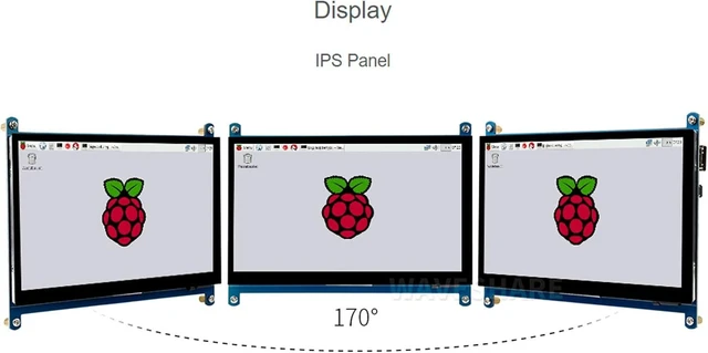 Alt view image 6 of 7 - 7-inch HDMI LCD IPS Capacitive Touchscreen Monitor 1024x600 Display with 5-Point Touch Driver-Free for Windows 10/8.1/8/7 Compatible with Raspberry Pi 5/4B/3B+/3B/Pi Zero W/Zero 2W