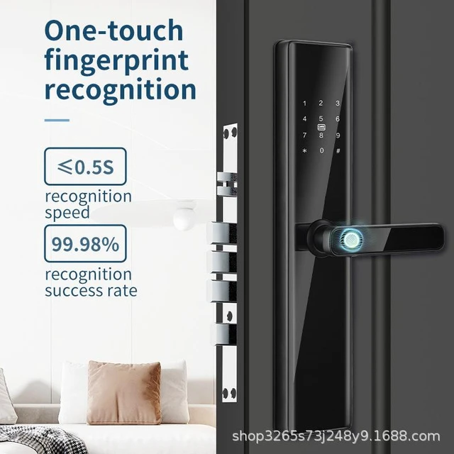 Alt view image 5 of 7 - S819-2 Smart Door Lock WiFi Electronic Keyless Entry Door Lock with Fingerprint Password Keypad & RFID Card Access Tuya App Remote Locking and Status Monitoring for Home Security