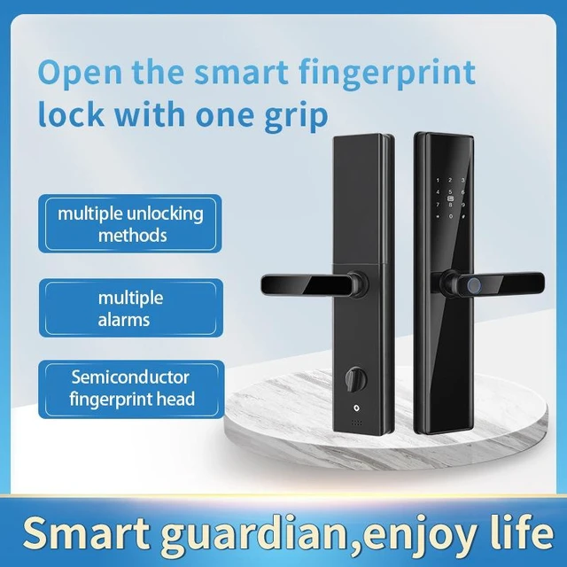 Alt view image 7 of 7 - S819-2 Smart Door Lock WiFi Electronic Keyless Entry Door Lock with Fingerprint Password Keypad & RFID Card Access Tuya App Remote Locking and Status Monitoring for Home Security