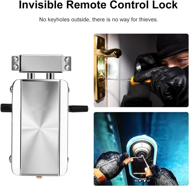 Alt view image 6 of 7 - Electronic Deadbolt Door Lock Kit Smart Wireless Keyless Entry Access Control System Remote Control Security Lock Dual Core Dual System Stainless Steel 0-20m Range Home Hotel Apartment Use