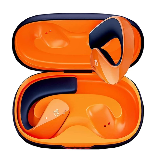 Alt view image 3 of 3 - T22 Open Ear Bluetooth Headphones Wireless Earbuds with 16mm Dynamic Driver Air Conduction ENC Noise Cancellation Touch Control Earphones for Workouts and Daily Use Orange