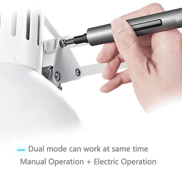 Alt view image 3 of 7 - Mini Electric Screwdriver Set Cordless Rechargeable Precision Screwdriver with 56 Screw Bits 3 LED Lights Automatic and Manual Operation USB Charging Cable Magnetizer S2 Aluminum Alloy Housing
