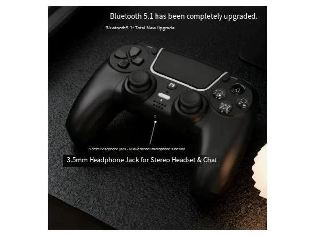 Alt view image 4 of 5 - Wireless Bluetooth Game Controller with Hall Effect Technology Dual Vibration 4-Speed Adjustable Vibration 6-Axis Gyroscope Sensor Motion Control and Motion-Sensing Support for PS5 Games