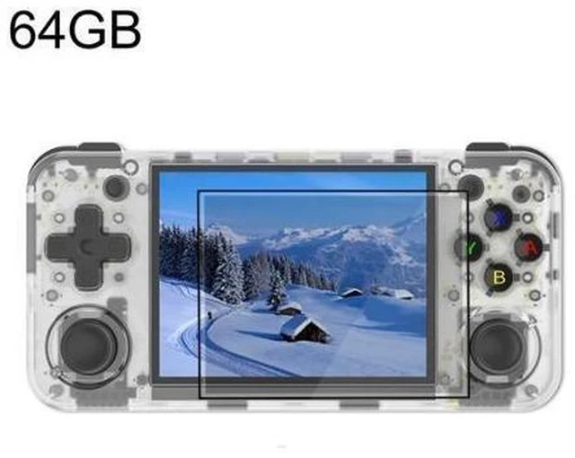 Main image of RG35XX H Handheld Game Console 3.5 Inch IPS Display Linux Gaming System 64GB H700 Quad-Core ARM Cortex-A53 5GHz Dual Analog Stick Portable Video Game Player Transparent White