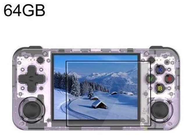 Main image of RG35XX H Handheld Game Console 3.5 Inch IPS Display Linux System 64GB Storage H700 Quad-Core ARM Cortex-A53 5GHz Dual Rocker Controls 30+ Emulator Support Transparent Purple